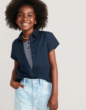 School Uniform Short-Sleeve Shirt for Girls blue