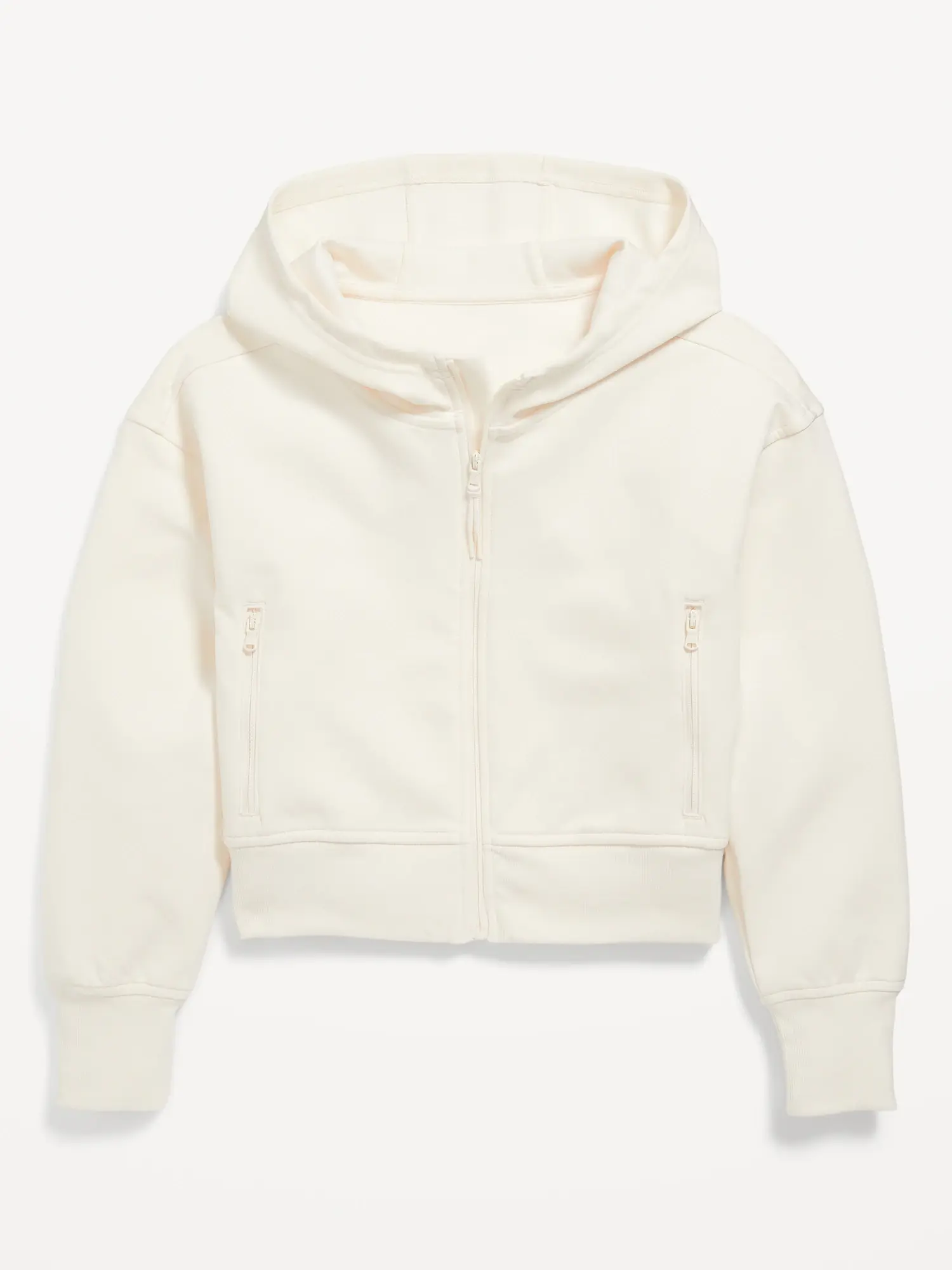 Old Navy Dynamic Fleece Zip-Front Performance Hoodie for Girls white. 1