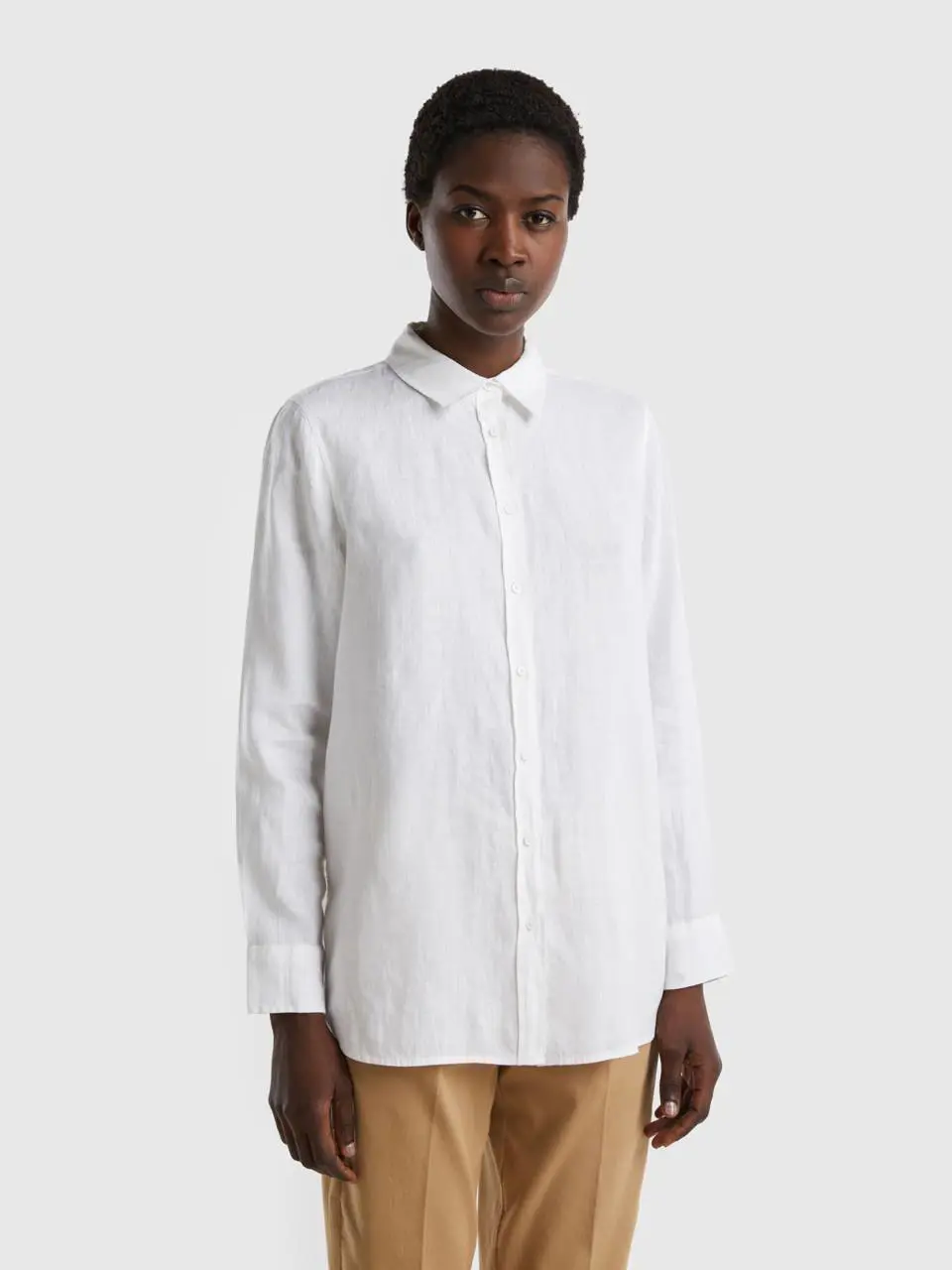 Benetton long shirt in pure linen. 1