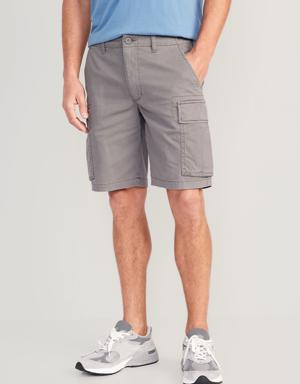 Relaxed Lived-In Cargo Shorts for Men -- 10-inch inseam gray