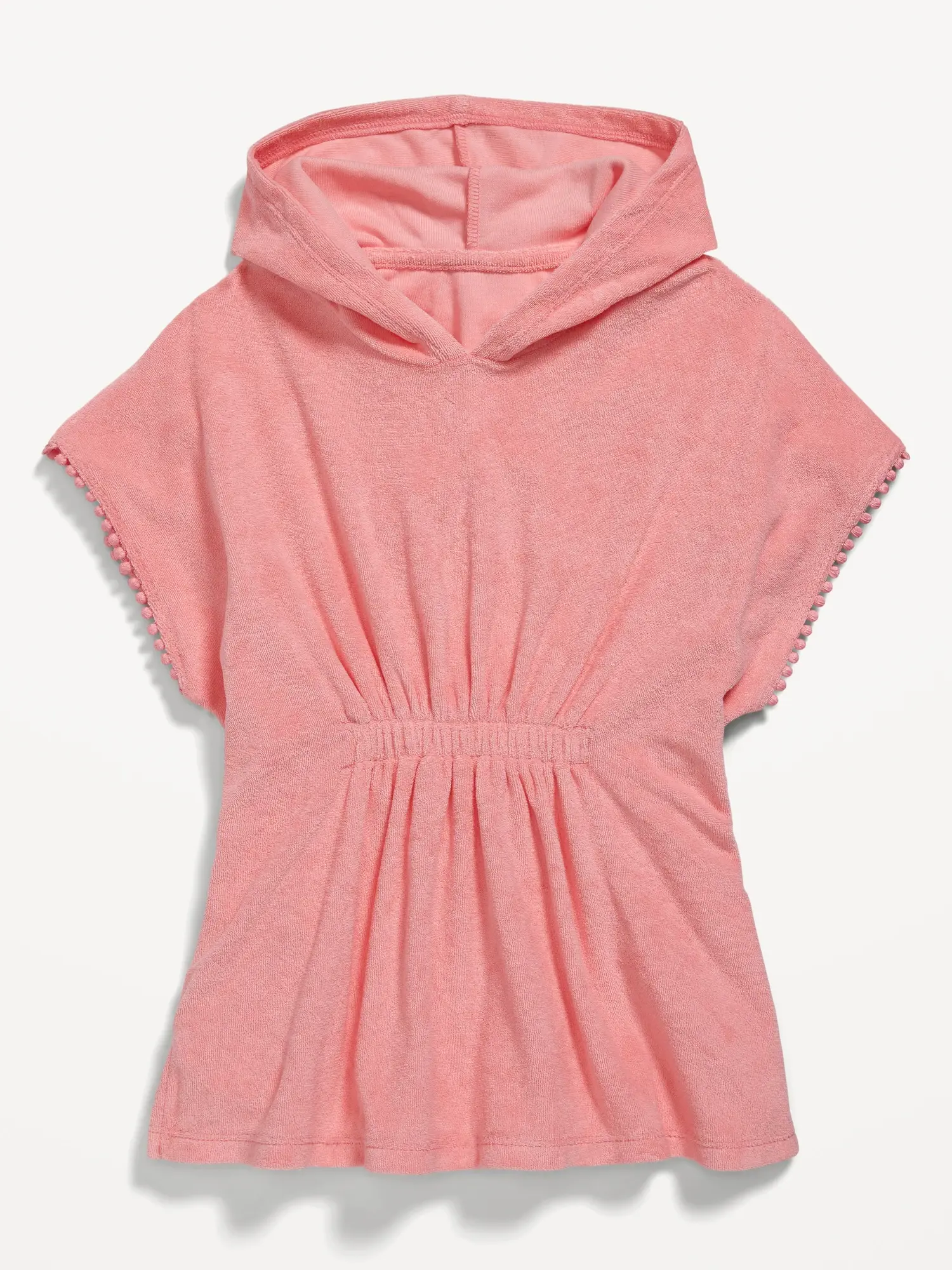 Old Navy Short-Sleeve Hooded Swim Cover-Up Dress for Toddler Girls red. 1