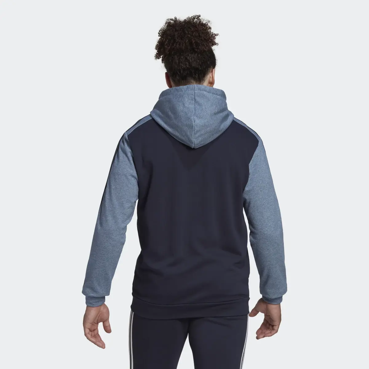 Adidas Veste à capuche entièrement zippée en molleton chiné Essentials. 3