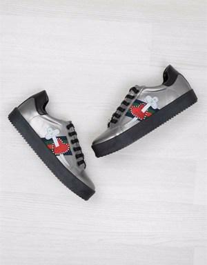 Kurşun Siyah Kadın Sneaker E0220633309