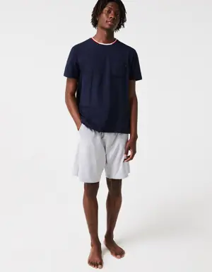 Lacoste Short-Sleeve Pyjama T-Shirt With Three-Tone Round Neck