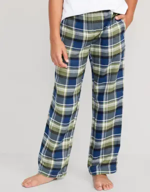Straight Printed Flannel Pajama Pants for Boys green