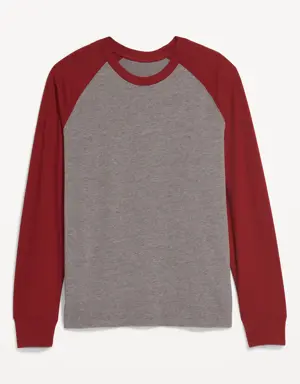 Rotation Color-Block Raglan-Sleeve T-Shirt for Men red