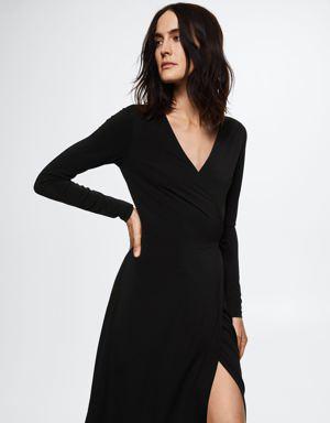 Knotted wrap dress