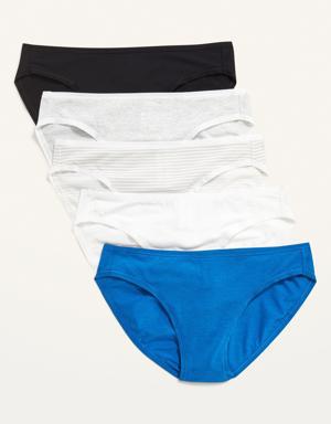 Mid-Rise Supima® Cotton-Blend Bikini Underwear 5-Pack for Women multi