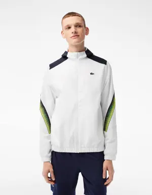 Blusão com capuz de poliéster reciclado Lacoste Tennis para homem