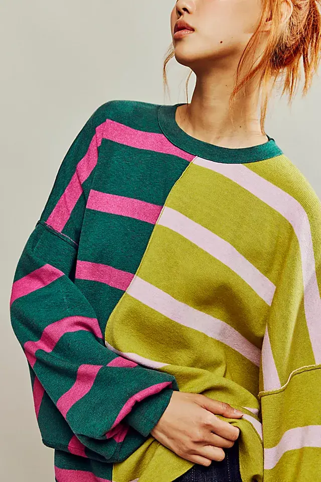 Free People Uptown Stripe Pullover. 1