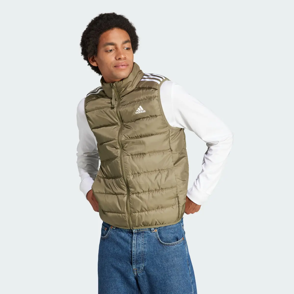 Adidas Essentials 3-Stripes Light Down Vest. 2