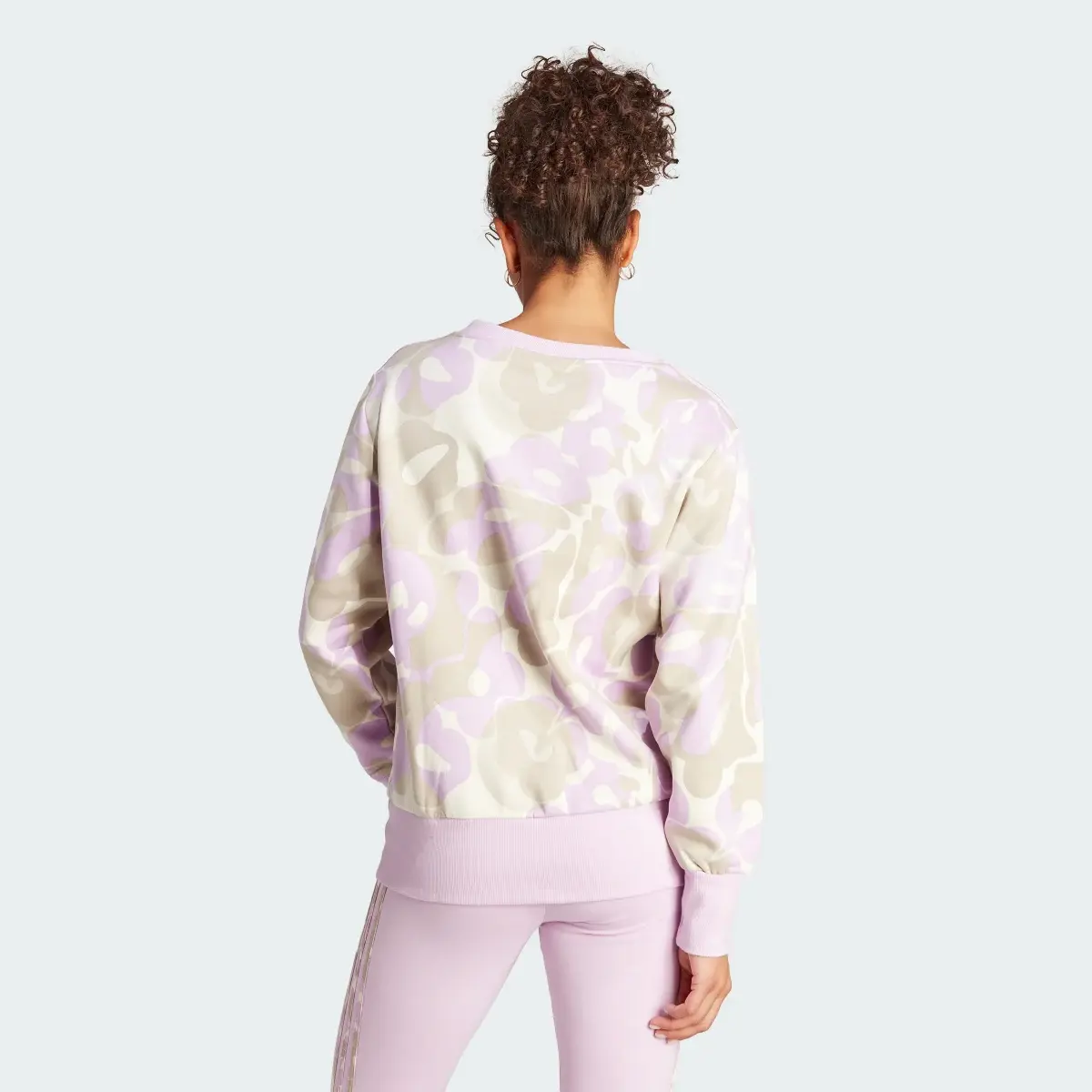 Adidas Floral Graphic 3-Stripes Fleece Sweatshirt. 3