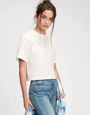 Teen 100% Organic Cotton Boxy T-Shirt white
