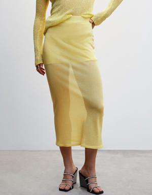 Semi-transparent knitted skirt