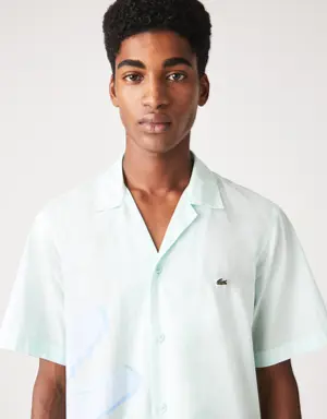 Camisa para hombre en gasa de algodón con diseño de cocodrilo