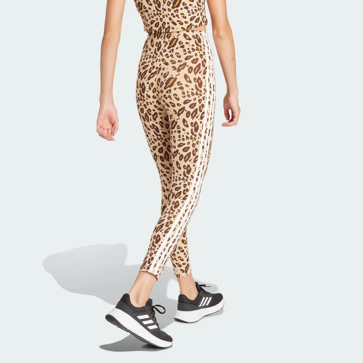 Adidas Essentials 3-Stripes Animal Print Leggings. 2