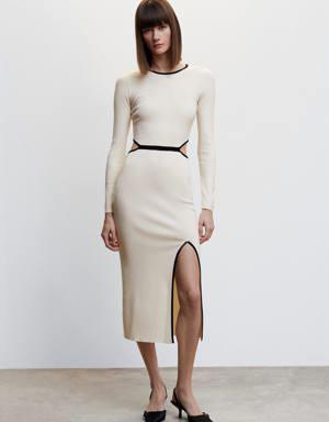 Knitted dress with openings