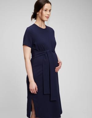 Gap Maternity Tie-Belt Dress blue