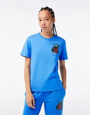 Lacoste Camiseta de mujer Lacoste × Netflix en punto de algodón ecológico