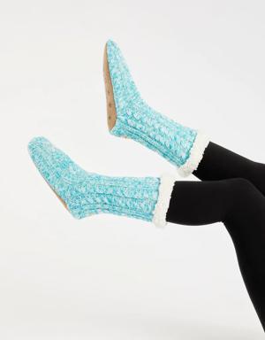 Sky Blue - Cozy Slipper Socks - 5-8