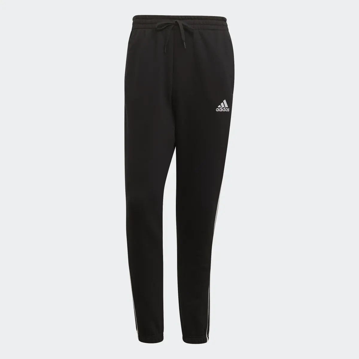 Adidas Essentials Fleece Tapered Elastic Cuff 3-Stripes Pants. 1