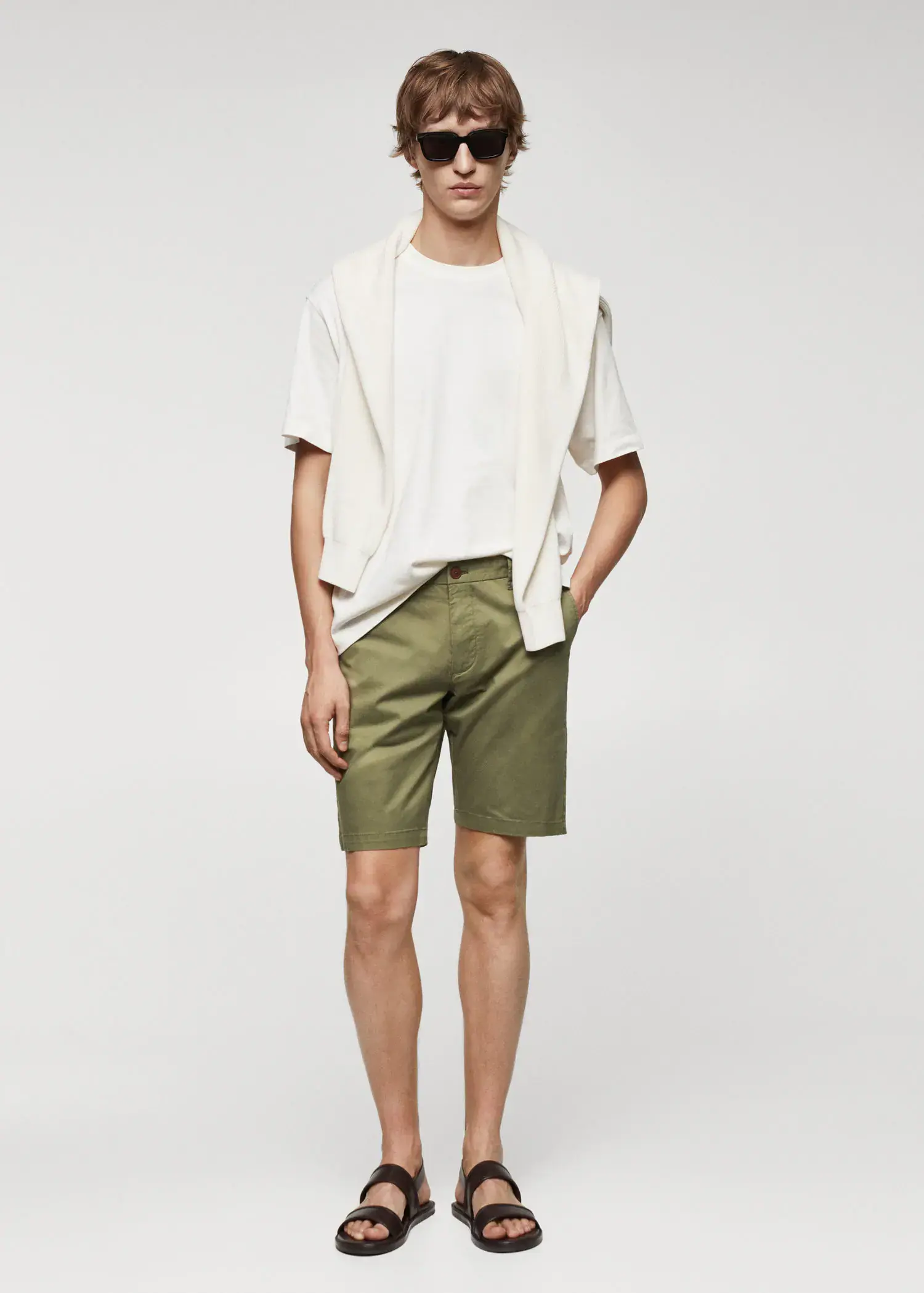 Mango Slim fit chino cotton Bermuda shorts. 1