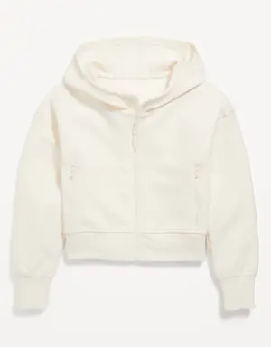 Dynamic Fleece Zip-Front Performance Hoodie for Girls white