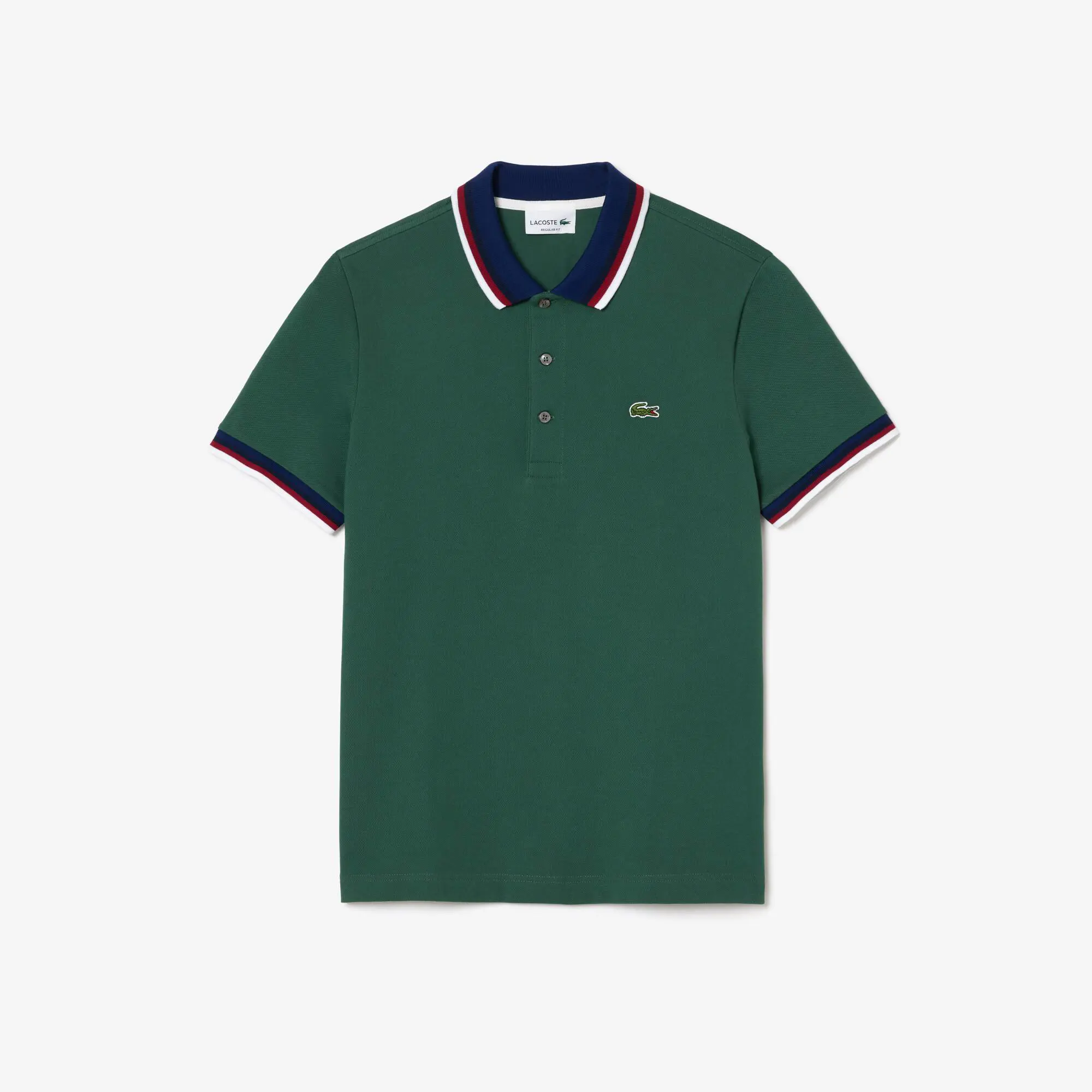 Lacoste Polo regular fit de piqué de algodón stretch con cuello a contraste. 2