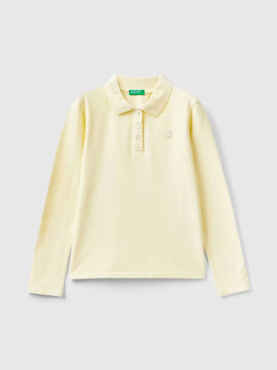 Benetton long sleeve polo in organic cotton. 1