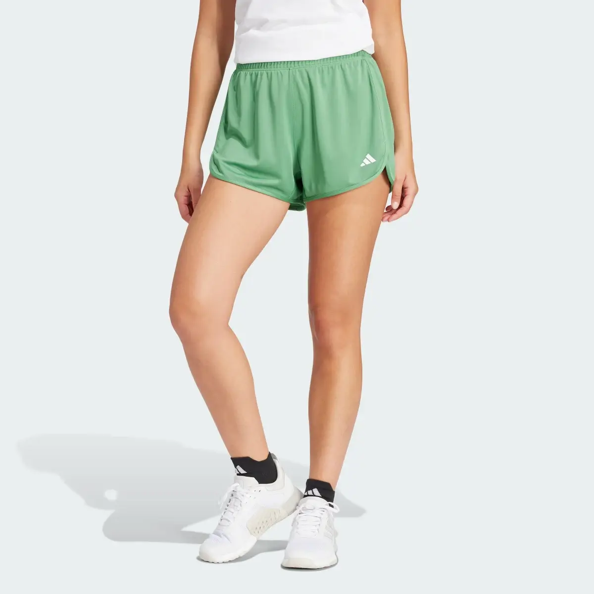 Adidas Pacer Essentials Knit High-Rise Shorts. 1