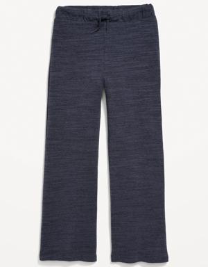 Cozy Plush High-Waisted Wide-Leg Sweatpants for Girls blue