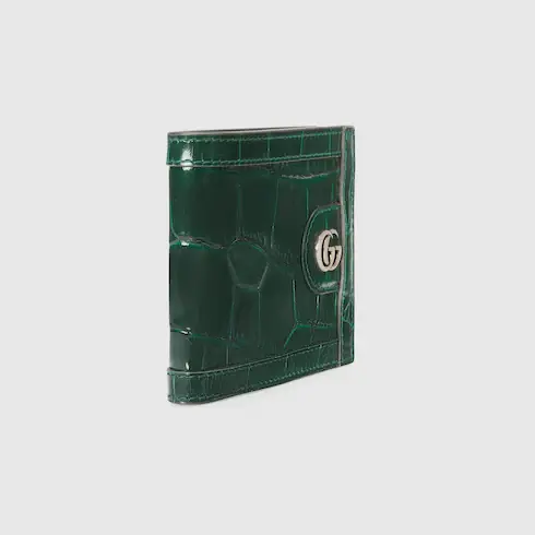 Gucci Crocodile card case wallet with Double G. 3
