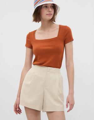 Modern Square Neck T-Shirt brown