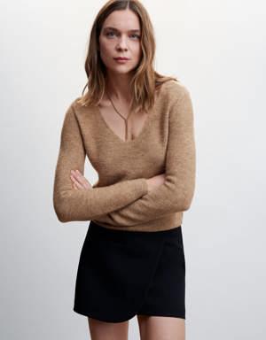 Reverse knit sweater