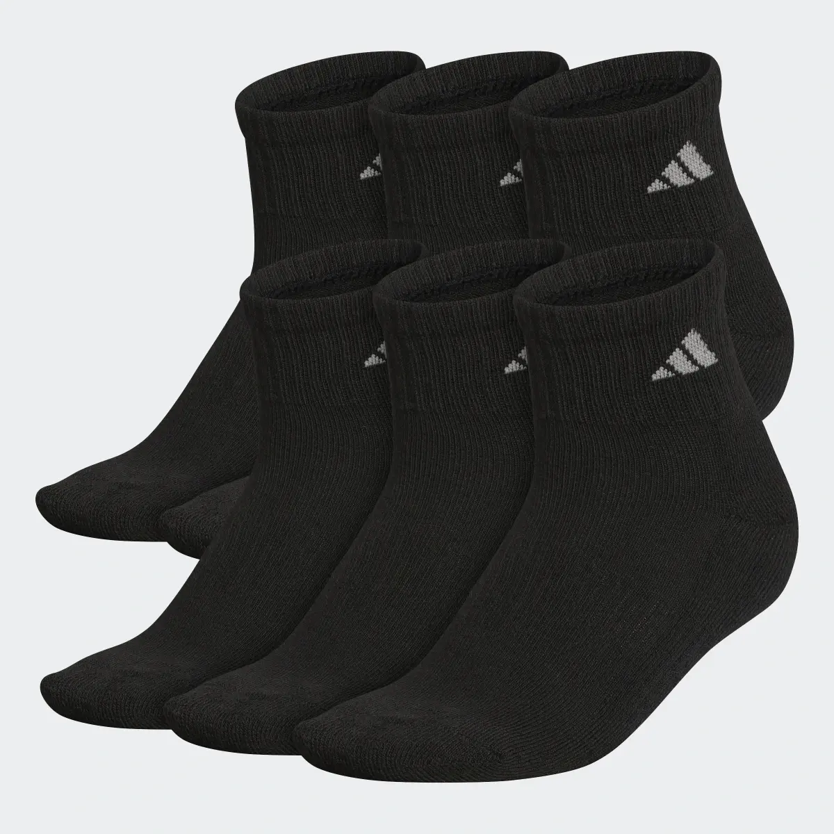 Adidas Athletic Cushioned Quarter Socks 6 Pairs. 2