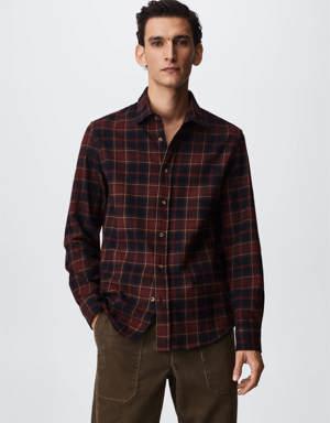 Regular fit checked flannel shirt