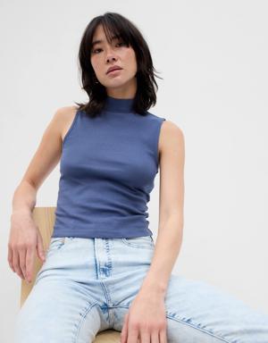 Gap Modern Mockneck Tank Top blue