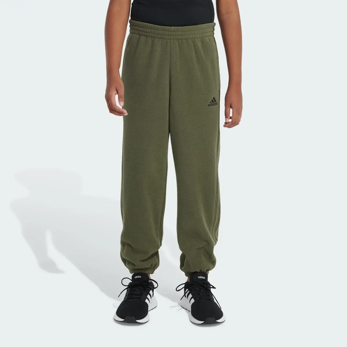 Adidas Elastic Waist 3-Stripe Cozy Joggers. 1