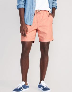 Linen-Blend Jogger Shorts for Men -- 7-inch inseam orange