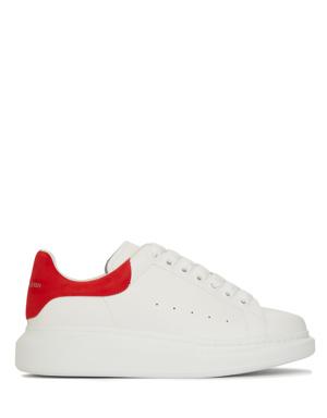 Oversize Beyaz Logolu Kadın Deri Sneaker