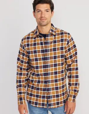 Old Navy Regular-Fit Built-In Flex Everyday Plaid Shirt for Men yellow