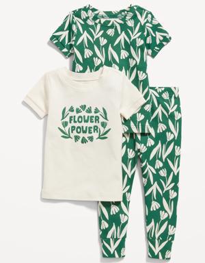 Old Navy Unisex Snug-Fit 3-Piece Pajama Set for Toddler & Baby green