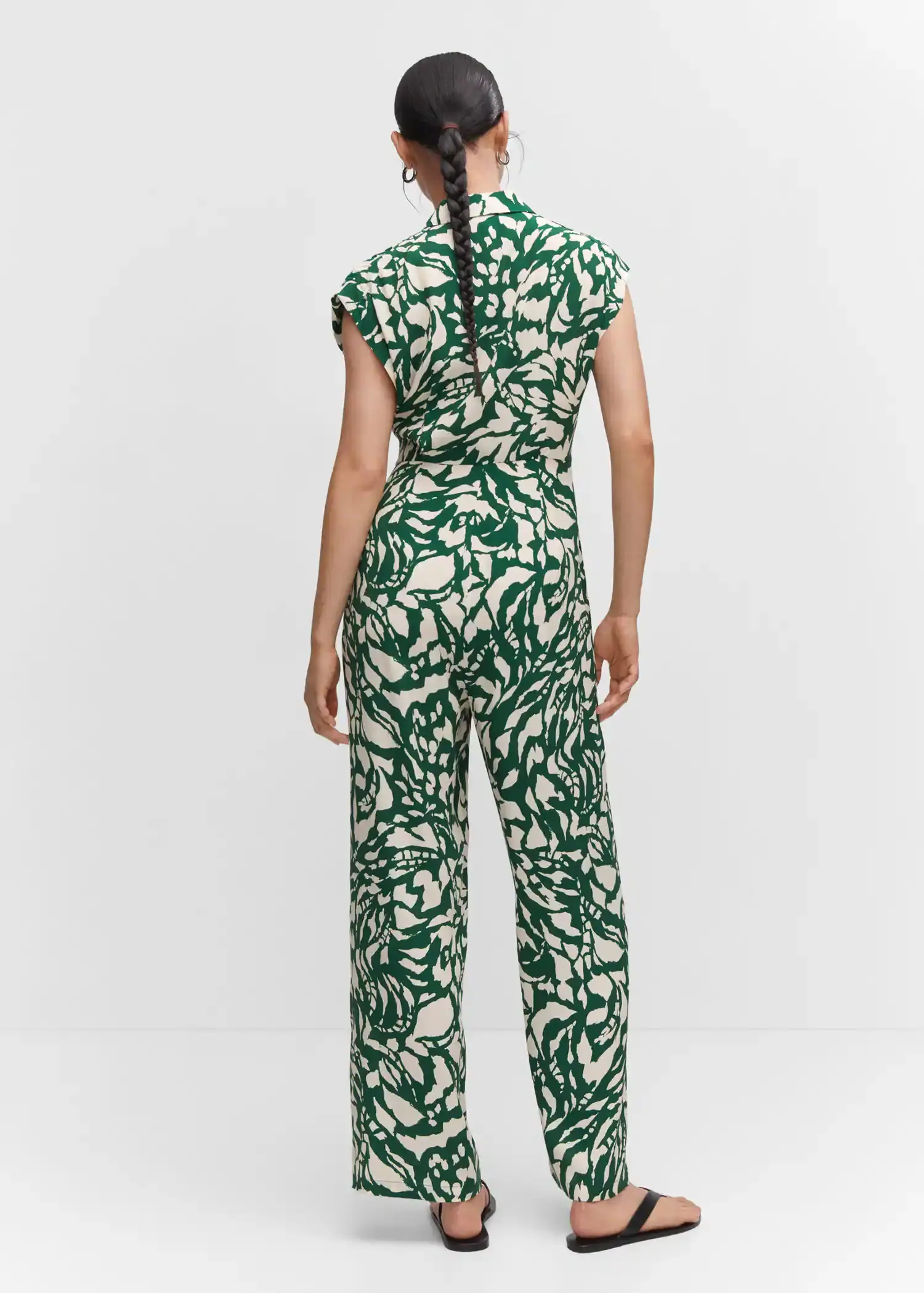 Mango Printed jumpsuit with bow. 3