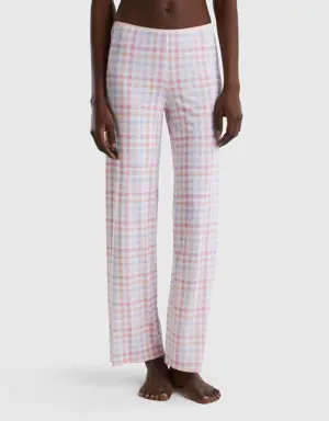 patterned trousers in stretch viscose