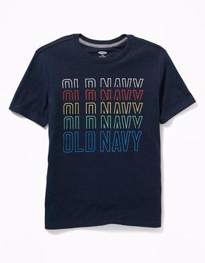 Logo-Graphic Crew-Neck T-Shirt For Boys blue