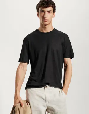 100% linen slim-fit t-shirt