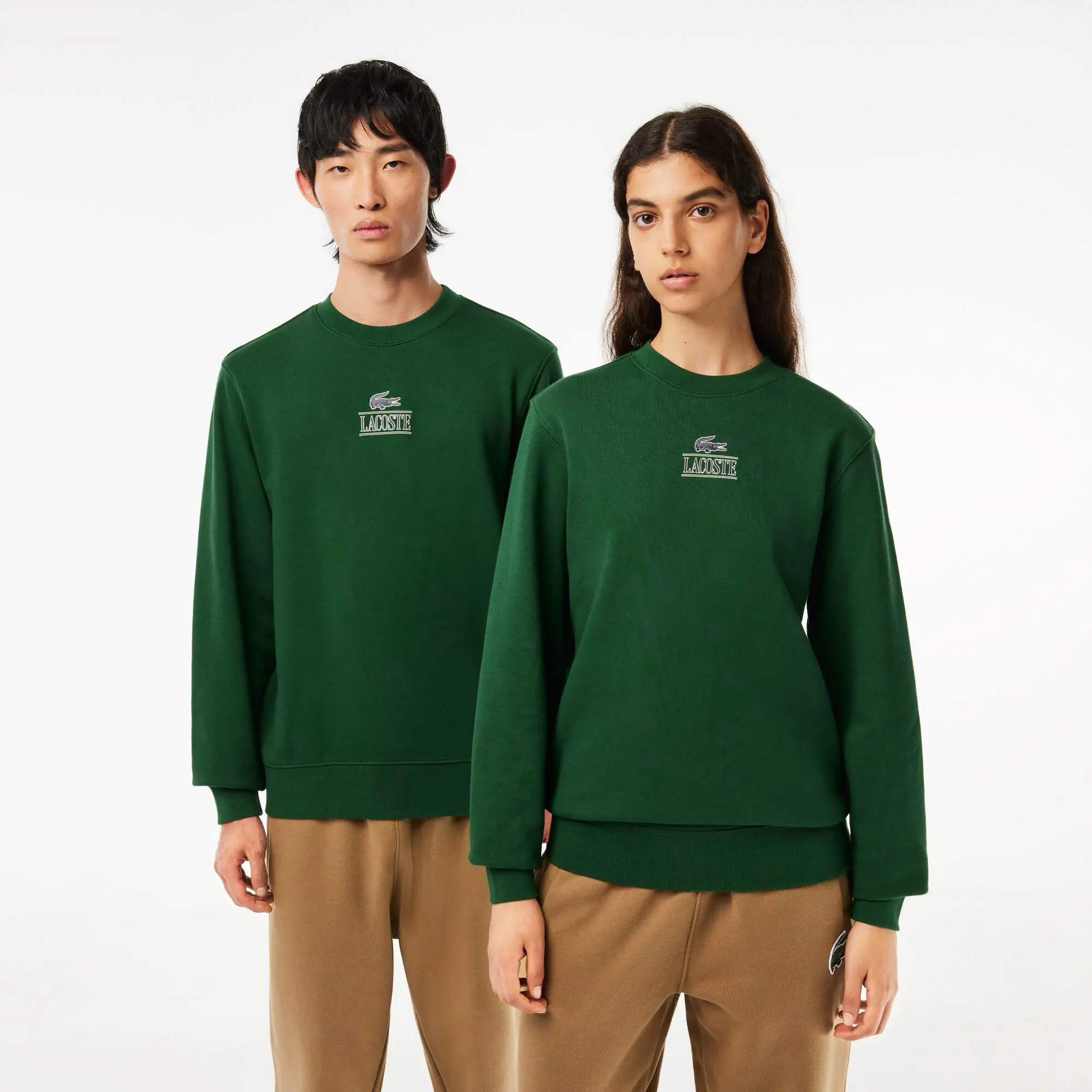 Lacoste Signature Print Jogger Sweatshirt. 1