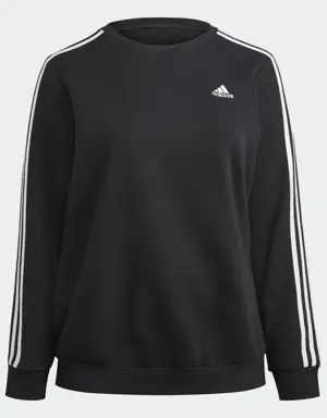Essentials 3-Stripes Fleece Sweatshirt (Plus Size)
