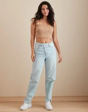 Cropped Smocked Tube Top