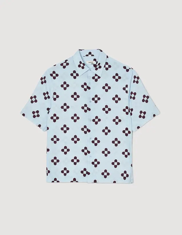 Sandro Cross Flower short-sleeved shirt. 2